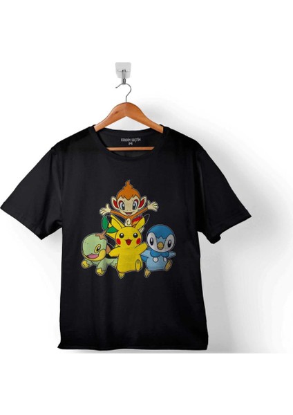 Pokemon Pıkachu Chımchar Pıplup Turtwıg Çocuk T-Shirt