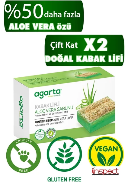 Doğal Kabak Lifli El Yapımı Aloe Vera Sabunu 125g