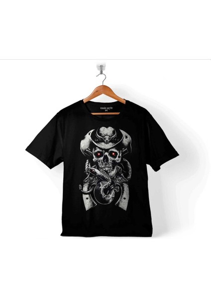 Skull Fear Hat Guns Snake Kovboy Kuru Kafa Çocuk Tişört