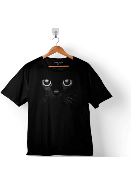 Kara Kedi Silüet Tasarım Göz Black Cat Eye Çocuk Tişört
