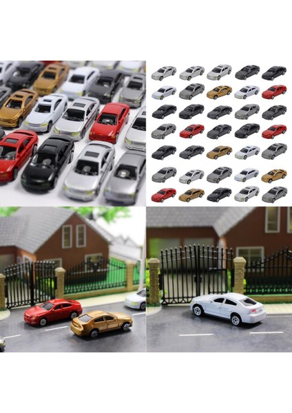 200PCS Ho Ölçekli Model Araba Oyuncak 1:87 Street Sandtable Sahne Dekoru