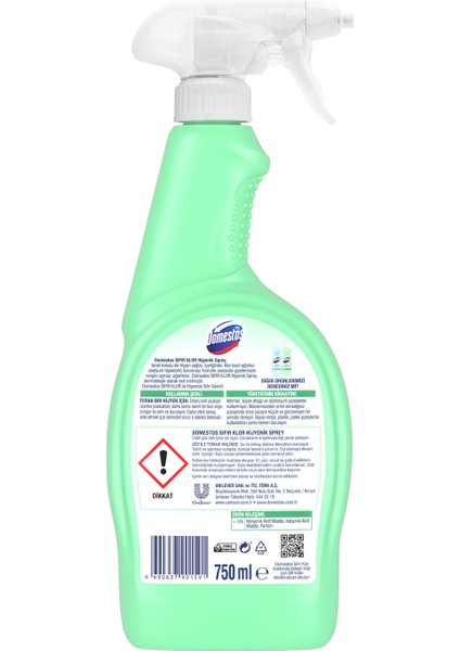 Sıfır Klor Hijyenik Sprey 750 ml