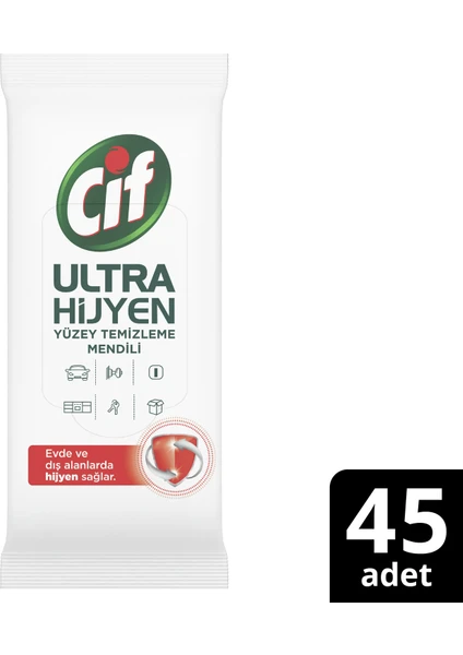 Yüzey Temizleme Mendili Ultra Hijyen 45'li