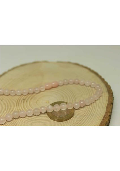 Pembe Kuvars Taşı Kolye 6mm (Klipsli)