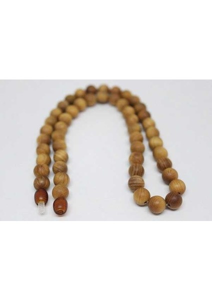 Sandal Ağacı Kolye 8 mm Kehribar Klipsli