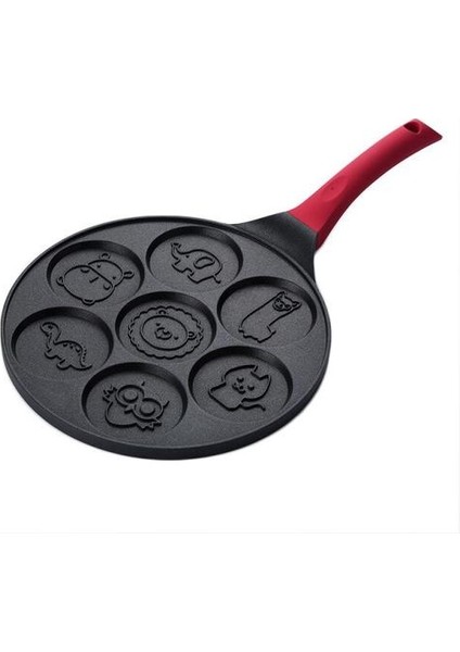 Karikatür 7 Delik Düz Alt Pancake Omlet Pan Yaratıcı Olmayan Yapışmaz Yağ Duman Pişirme Pan Omlet Kalıp Mutfak Aksesuarları | Yumurta ve krep Halkaları (Yurt Dışından)