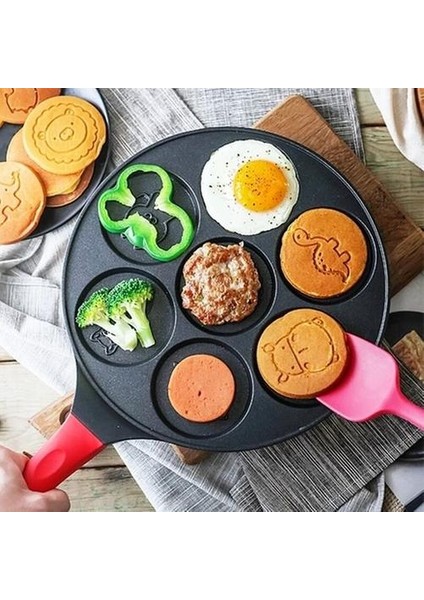 Karikatür 7 Delik Düz Alt Pancake Omlet Pan Yaratıcı Olmayan Yapışmaz Yağ Duman Pişirme Pan Omlet Kalıp Mutfak Aksesuarları | Yumurta ve krep Halkaları (Yurt Dışından) fırsatları