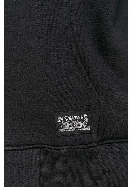 Erkek Siyah Fermuarlı Kapüşonlu Zip Sweatshirt A0755-0002