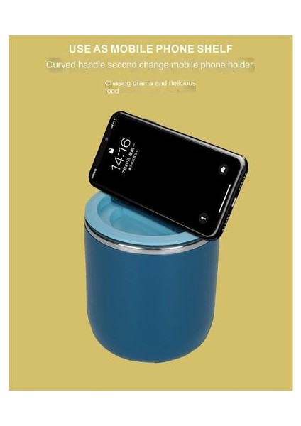 1.1 Litre Öğle Yemeği Kutusu, 304 Paslanmaz Çelik Termal Yalıtım Bölmesi, Çift Katmanlı Cep Telefonu Kapaklı Cep Telefonu Koyabilir (Yurt Dışından)