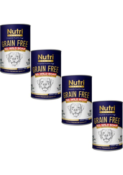 Nutri Canin %92 Domuz Etli 400Gr Tahılsız Yaş Mama 4Adet