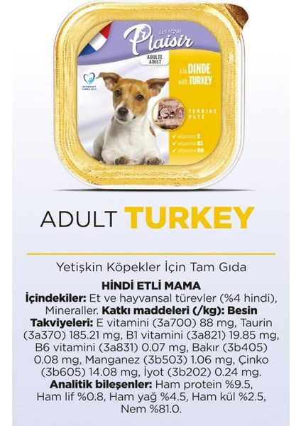 Pate 150Gr Hindi Etli Yaş Köpek Maması 4Adet modelleri