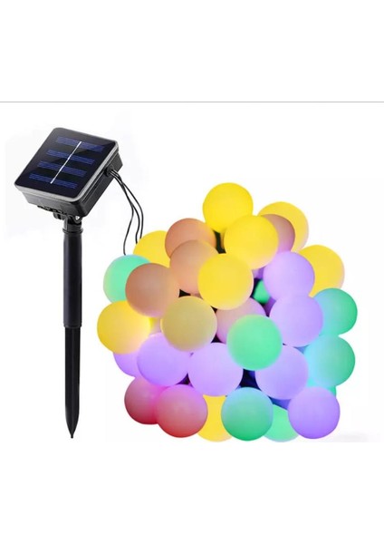 Mighty Güneş Enerjili 7 Metre 50 LED Rgb Işık Bahçe Teras Parti Balkon Süsü Aydınlatma Lambası