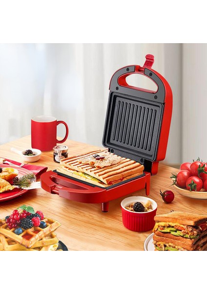 Elektrikli Mini Waffle Makinesi - Kırmızı (Yurt Dışından)