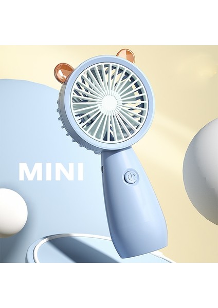 USB Şarj Edilebilir Fan - Mavi (Yurt Dışından)