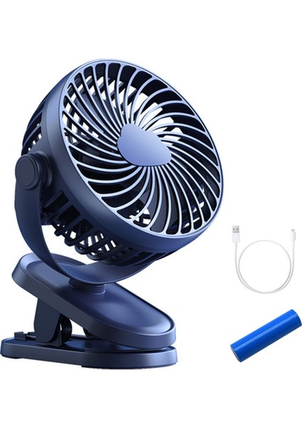 Klipsli Ultra Sessiz Mini USB Fan - Mavi (Yurt Dışından)