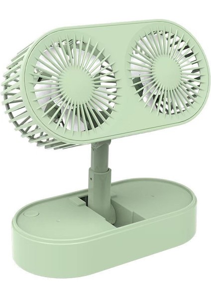 Çift Kafalı Katlanır Sessiz Fan - Yeşil (Yurt Dışından)