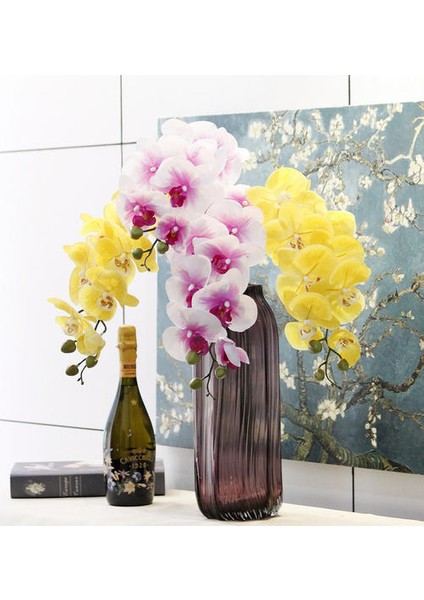 Simülasyon Çiçek Filmi Phalaenopsis, 9 Dinamik Phalaenopsis, Nemlendirici Phalaenopsis, Ev Dekorasyonu Sahte Çiçekler (Yurt Dışından)