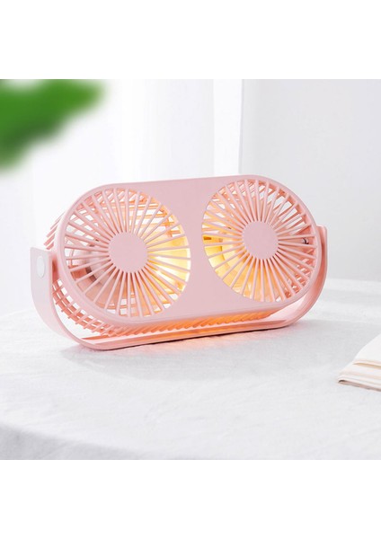 Çift Kafalı Katlanır Sessiz Fan - Pembe (Yurt Dışından)