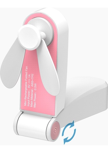 Katlanır Sessiz USB Şarjlı Fan - Pembe (Yurt Dışından)