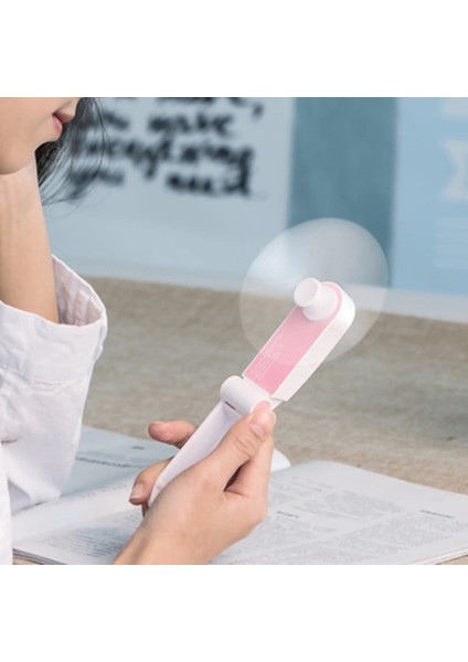 Katlanır Sessiz USB Şarjlı Fan - Pembe (Yurt Dışından)
