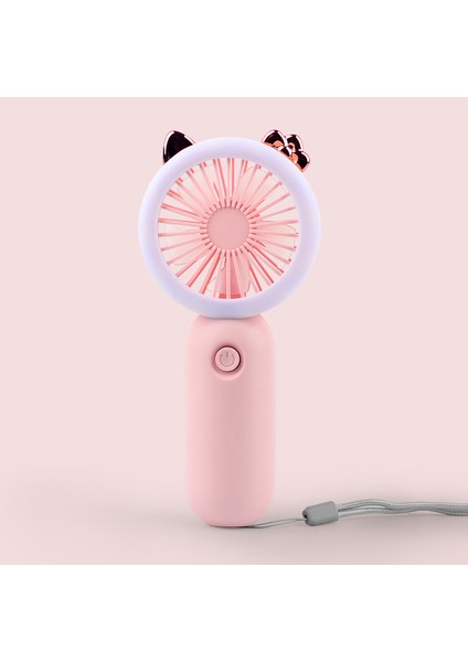 USB Şarj Edilebilir Gece Lambası Özellikli Üç Hız Seviyeli Fan - Pembe (Yurt Dışından)