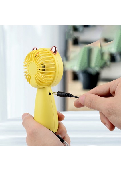 USB Şarj Edilebilir Fan - Sarı (Yurt Dışından)