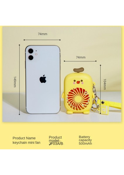 Çok Fonksiyonlu USB Şarjlı Fan - Sarı (Yurt Dışından)
