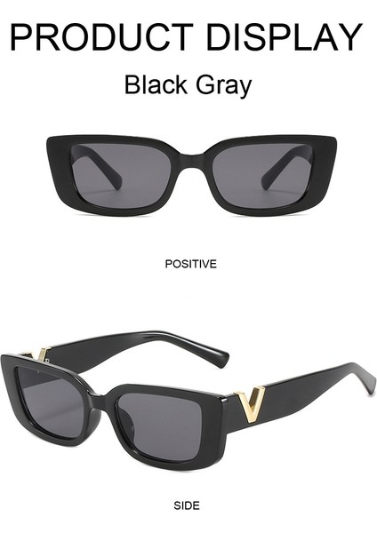 Dikdörtgen Küçük Çerçeve Güneş Gözlüğü - Siyah (Yurt Dışından) fırsatları