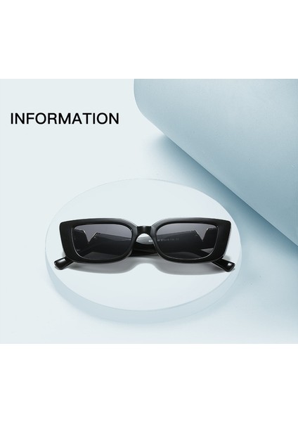 Dikdörtgen Küçük Çerçeve Güneş Gözlüğü - Siyah (Yurt Dışından) indirimleri