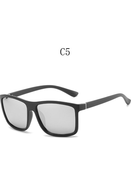 Unisex Kare Retro Güneş Gözlüğü - Gri (Yurt Dışından)