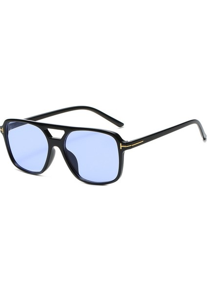 Unisex Kare Retro Güneş Gözlüğü - Mavi (Yurt Dışından)
