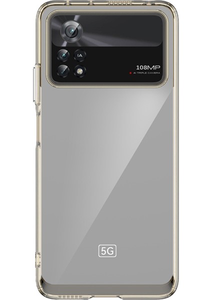 Xiaomi Poco X4 Pro 5g Shield Serisi Darbeye Dayanıklı Köşe Korumalı Yarı Esnek Plastik Tpu Kılıf - Füme