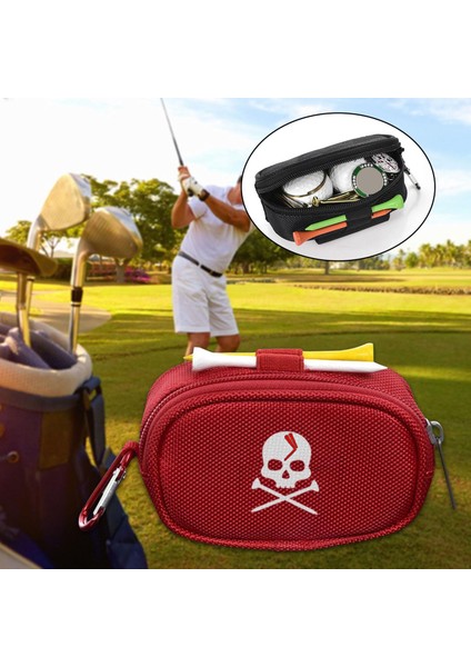 2pcs Golf Topu Torbası Bel Tutucu Kemer Golf Top Kasası Fermuar ve Tees ile indirimleri