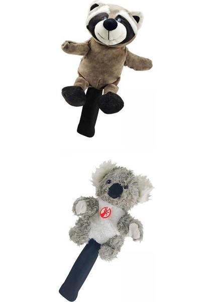 2x Golf Club Headcover Ahşap Sürücü Kafaları Kapak Kolları