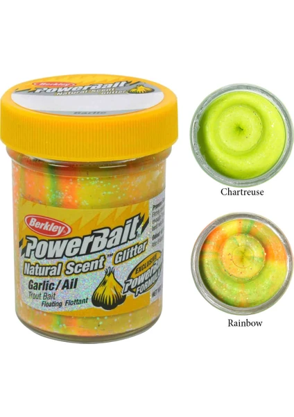 Powerbait Natural Glitter Trout Bait Garlic Sahte Yemi