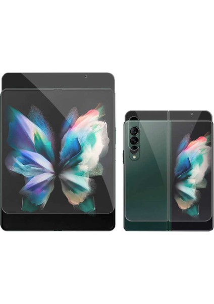 MTK Moveteck Samsung Galaxy Z Fold 4 5g Uyumlu Ekran ve Kasa Koruyucu 360 Süper Pet Nano Cam Çizilmeye Dayanıklı Şeffaflık Seviyeli