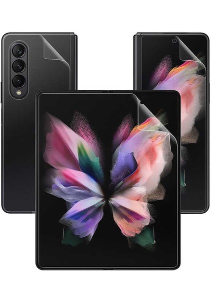 MTK Moveteck Samsung Galaxy Z Fold 4 5g Uyumlu Ekran ve Kasa Koruyucu 360 Süper Pet Nano Cam Çizilmeye Dayanıklı Şeffaflık Seviyeli