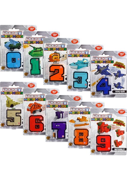 Pocket Morphers Dönüşebilen Numaralar 10'lu Set