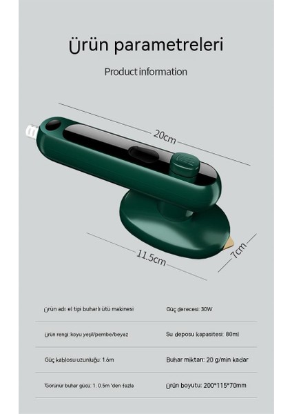 Elde Taşınabilir Giysi Ütü Makinesi Ev Küçük Ütü Makinesi Taşınabilir Buharlı Ütü Kuru Islak Ütü Giysileri (Yurt Dışından)