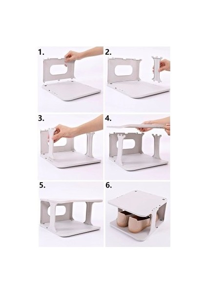 2 Adet Beyaz Ayakkabılık 5 Katlı Plastik Ayakkabı Düzenleyici Organizer Raf Ünitesi fırsatları