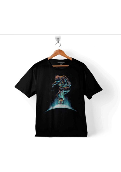 Astronot Uzay Cosmos Ay Dünya Gezegen Galaksi 2 Çocuk T-Shirt