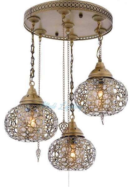 Altılı Eskitme Osmanlı Sarkıt Avize MOD-AV-4466-3ES