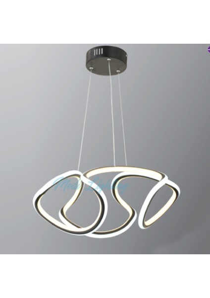 Orta Simetrik Burgulu Siyah LED Avize Md6