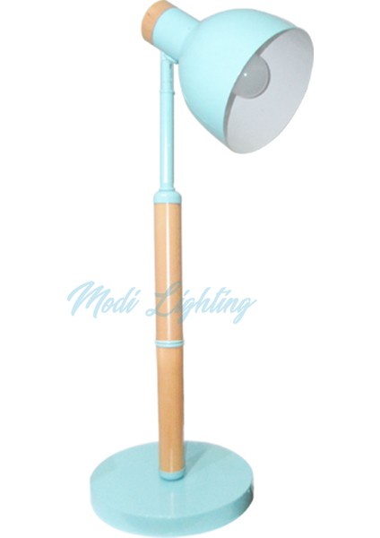 Modi Lighting Ahşap Turkuaz Masa Lambası MOD-ML-4472-TK