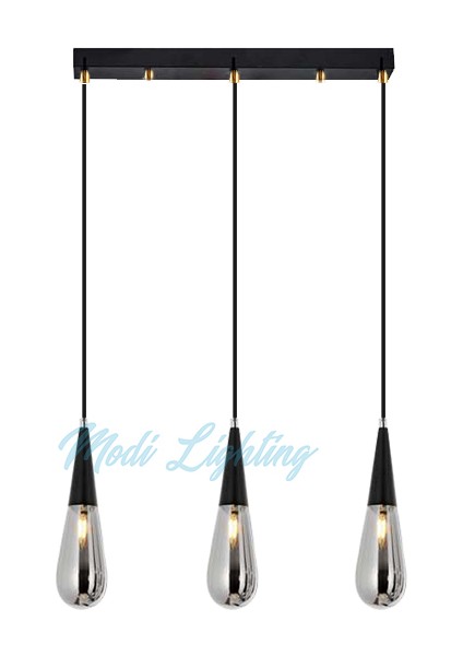 3'lü Füme Damla Sarkıt Avize MOD-AV-4481-3SF