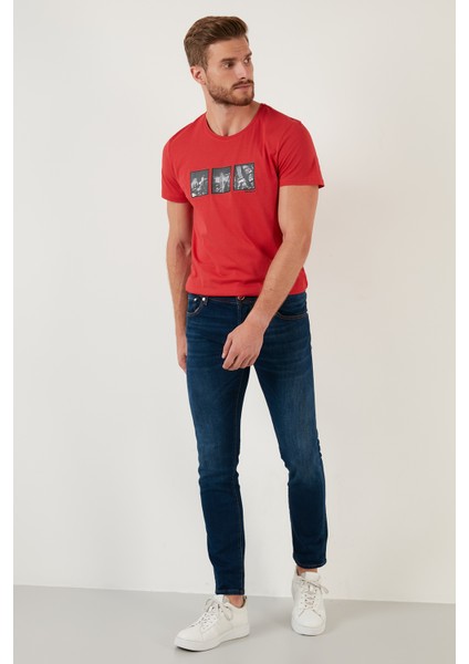 Pamuklu Normal Bel Slim Fit Jeans Erkek Kot Pantolon 629J018007