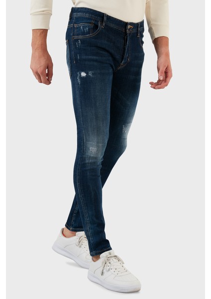 Pamuklu Yırtık Detaylı Normal Bel Skinny Fit Jeans Erkek Kot Pantolon 629DSK003 fiyatları
