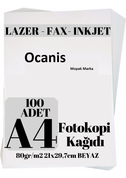 A4 Fotokopi Kağıdı 100'LÜ Paket 80 gr M²