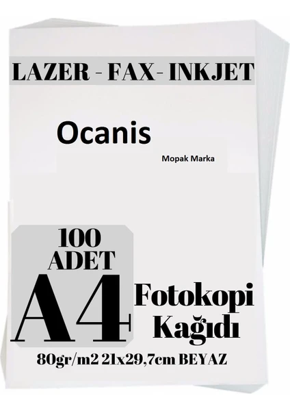 A4 Fotokopi Kağıdı 100'LÜ Paket 80 gr M²