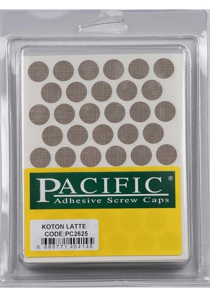 Pvc Yapışkan Tapa 14 mm 1 Plaka 50 Adet Koton Latte